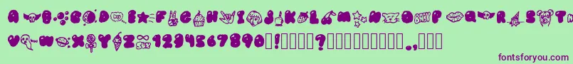 BubblegumBabyS Font – Purple Fonts on Green Background