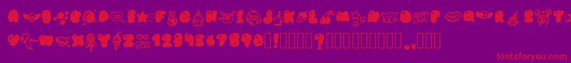 BubblegumBabyS-Schriftart – Rote Schriften auf violettem Hintergrund