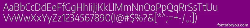 Czcionka EncodesanscondensedLight – zielone czcionki na fioletowym tle
