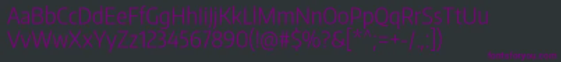 Czcionka EncodesanscondensedLight – fioletowe czcionki na czarnym tle
