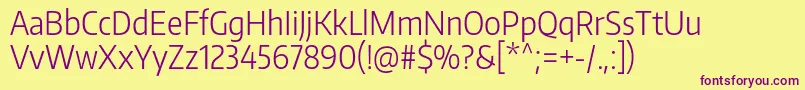 Шрифт EncodesanscondensedLight – фиолетовые шрифты на жёлтом фоне