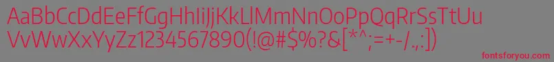 EncodesanscondensedLight Font – Red Fonts on Gray Background