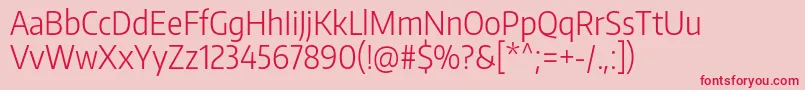 フォントEncodesanscondensedLight – ピンクの背景に赤い文字
