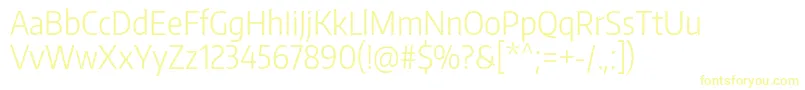 フォントEncodesanscondensedLight – 黄色のフォント