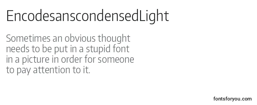EncodesanscondensedLight Font