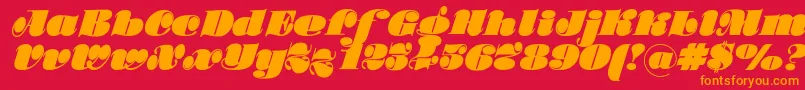 Stillac-fontti – oranssit fontit punaisella taustalla