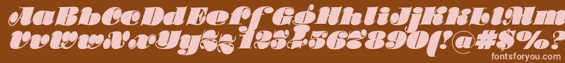 Fonte Stillac – fontes rosa em um fundo marrom