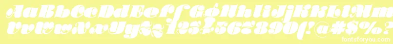 Fonte Stillac – fontes brancas em um fundo amarelo