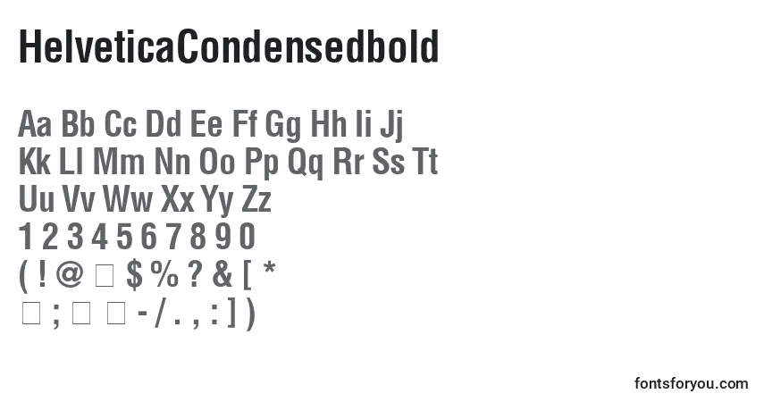 HelveticaCondensedbold-fontti – aakkoset, numerot, erikoismerkit