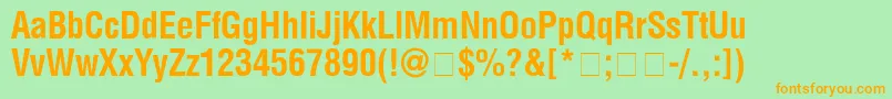 HelveticaCondensedbold Font – Orange Fonts on Green Background
