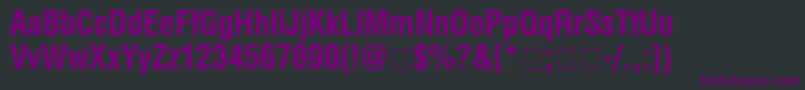 Więcej informacji o czcionce HelveticaCondensedbold Czcionka HelveticaCondensedbold – fioletowe czcionki na czarnym tle