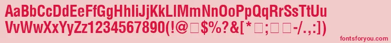 HelveticaCondensedbold Font – Red Fonts on Pink Background