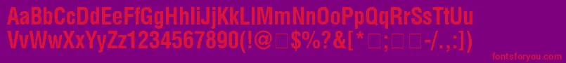 HelveticaCondensedbold Font – Red Fonts on Purple Background