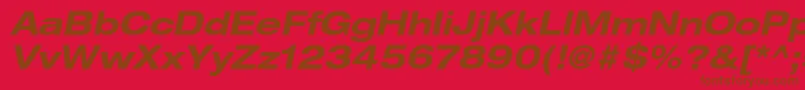 HelveticaneueltstdBdexo Font – Brown Fonts on Red Background