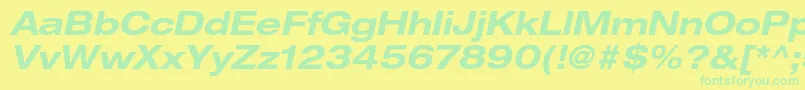 HelveticaneueltstdBdexo Font – Green Fonts on Yellow Background