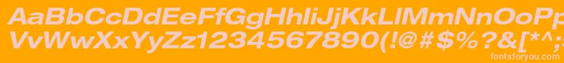 HelveticaneueltstdBdexo Font – Pink Fonts on Orange Background