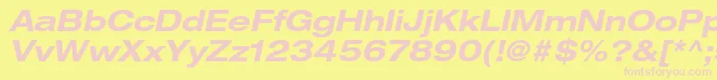 HelveticaneueltstdBdexo Font – Pink Fonts on Yellow Background