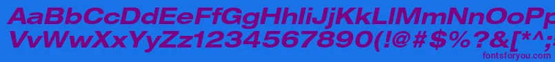 HelveticaneueltstdBdexo Font – Purple Fonts on Blue Background