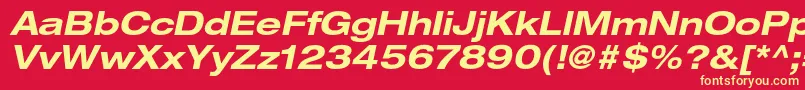 HelveticaneueltstdBdexo Font – Yellow Fonts on Red Background