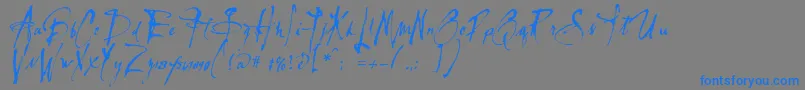 フォントLassiguedmato – 灰色の背景に青い文字