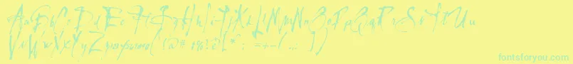 Lassiguedmato Font – Green Fonts on Yellow Background