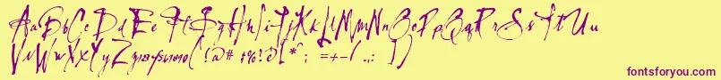 Lassiguedmato Font – Purple Fonts on Yellow Background