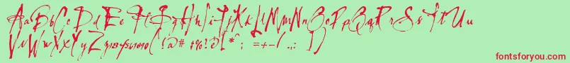 Lassiguedmato Font – Red Fonts on Green Background