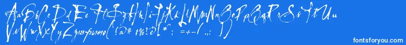 Lassiguedmato Font – White Fonts on Blue Background