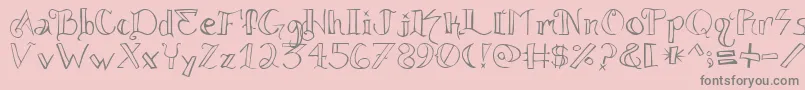 Knuckle.Tatz Font – Gray Fonts on Pink Background