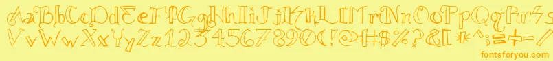 Knuckle.Tatz Font – Orange Fonts on Yellow Background