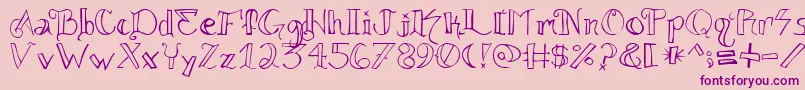 Knuckle.Tatz Font – Purple Fonts on Pink Background