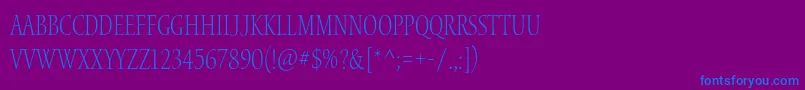 WaterstitlingproLtcn Font – Blue Fonts on Purple Background