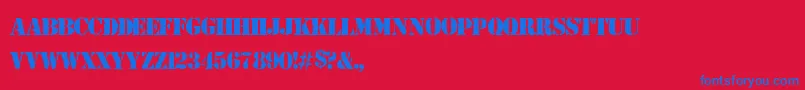 ArmyRust Font – Blue Fonts on Red Background