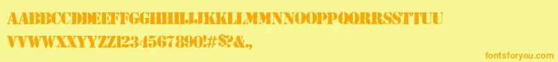 ArmyRust Font – Orange Fonts on Yellow Background