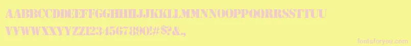 ArmyRust Font – Pink Fonts on Yellow Background