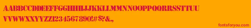 ArmyRust Font – Red Fonts on Orange Background
