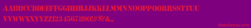 ArmyRust-Schriftart – Rote Schriften auf violettem Hintergrund
