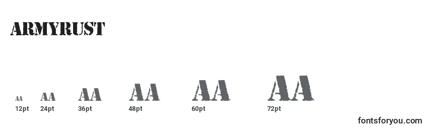 ArmyRust Font Sizes