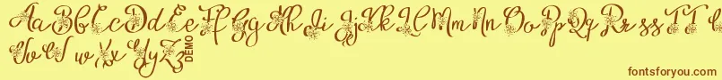 AlyfeDemo-Schriftart – Braune Schriften auf gelbem Hintergrund