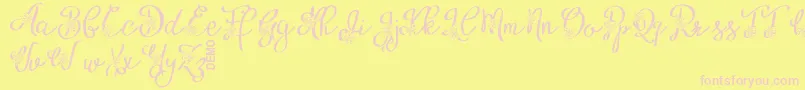 AlyfeDemo Font – Pink Fonts on Yellow Background