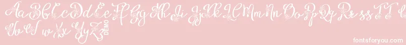 AlyfeDemo-Schriftart – Weiße Schriften auf rosa Hintergrund