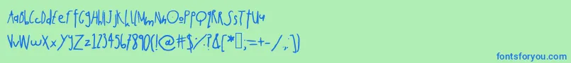 Rabbitmoon Font – Blue Fonts on Green Background