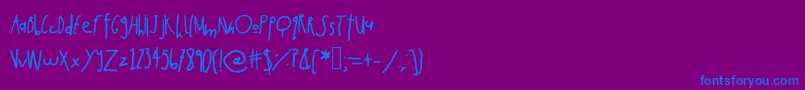 Rabbitmoon-fontti – siniset fontit violetilla taustalla