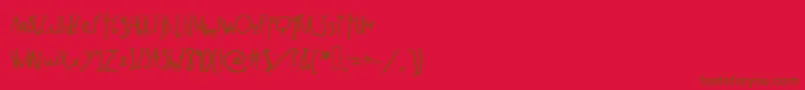 Rabbitmoon Font – Brown Fonts on Red Background