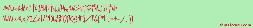 Rabbitmoon Font – Red Fonts on Green Background