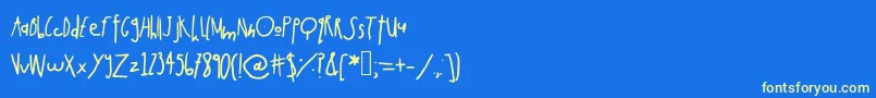 Rabbitmoon Font – Yellow Fonts on Blue Background