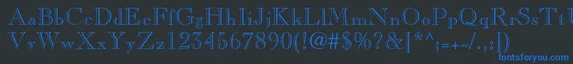 Caslonopenfaceltstd-Schriftart – Blaue Schriften auf schwarzem Hintergrund