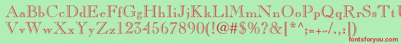 Caslonopenfaceltstd-Schriftart – Rote Schriften auf grünem Hintergrund