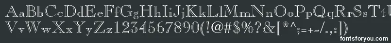 Caslonopenfaceltstd-fontti – valkoiset fontit mustalla taustalla