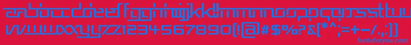 RepublikaV Font – Blue Fonts on Red Background